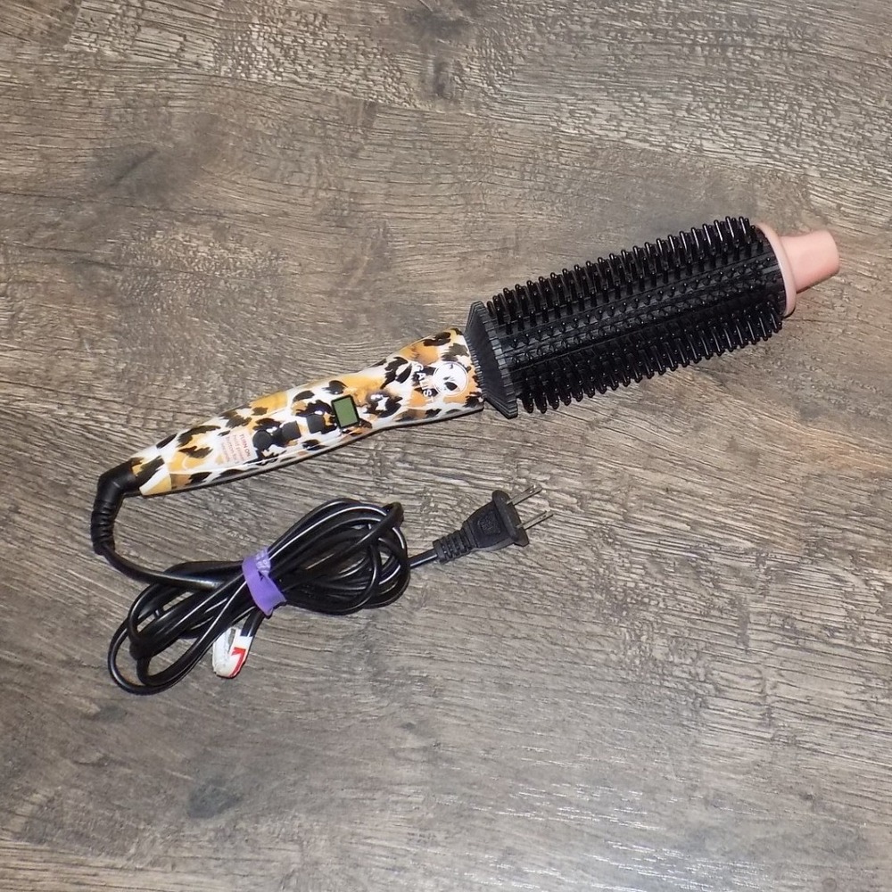 Calista Perfecter Heated Styling Brush Women OS Leopard Print Excellent Ionic